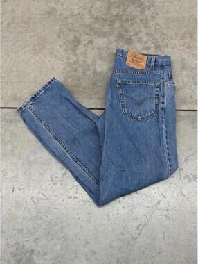 vintage levis 550 faded blue relaxed baggy fit made in usa jeans size 35 x 30